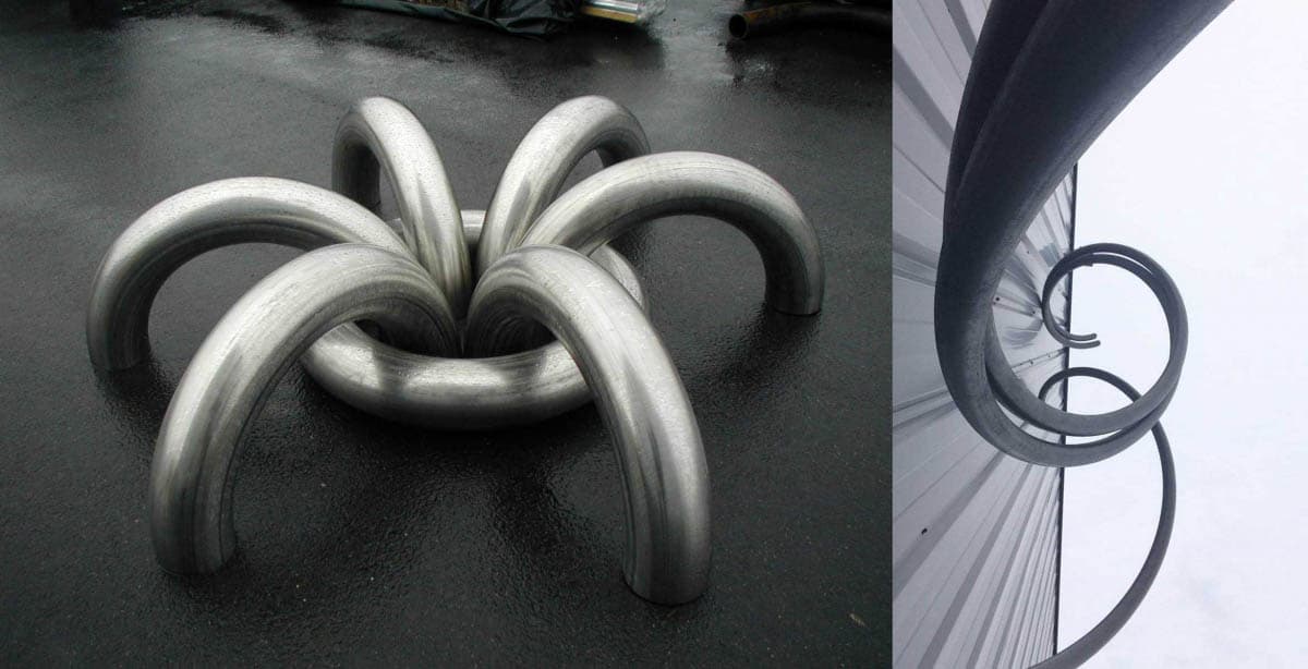 Fontaine décorative et mobilier urbain en volutes